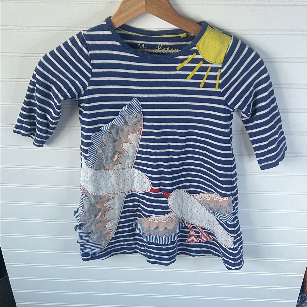 Mini Boden appliqué dress- seagulls